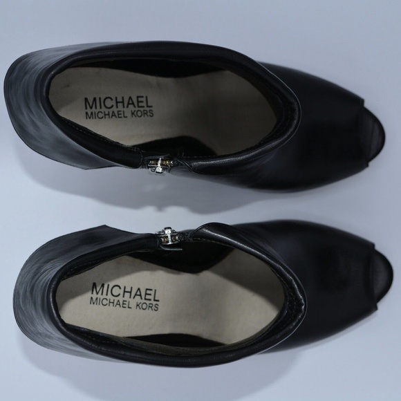 MICHAEL by Michael Kors - Kendra Peep Toe Bootie - Black Leather - 9M - Picture 12 of 12